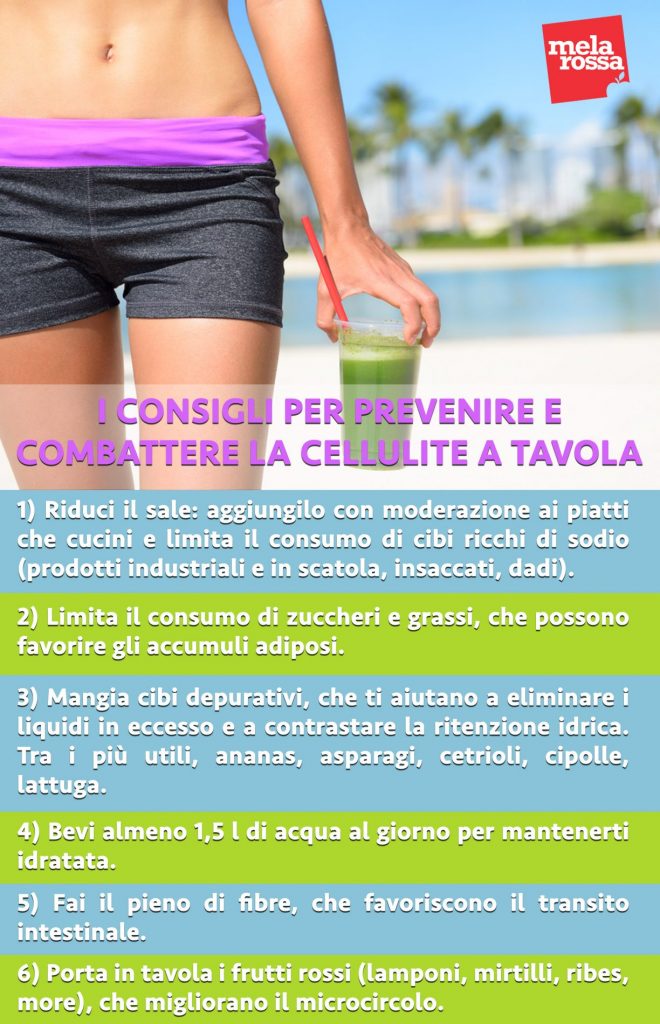 dieta anticellulite consigli combattere prevenire