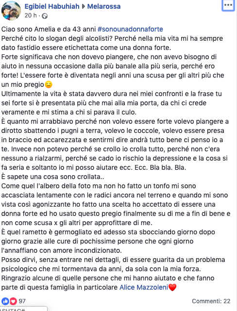 sono una donna forte, gli auguri per la festa delle donne dal gruppo Facebook di Melaossa