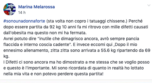 sono una donna forte, gli auguri per la festa delle donne dal gruppo Facebook di Melaossa