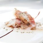 Saltimbocca di rana pescatrice con salvia e prosciutto