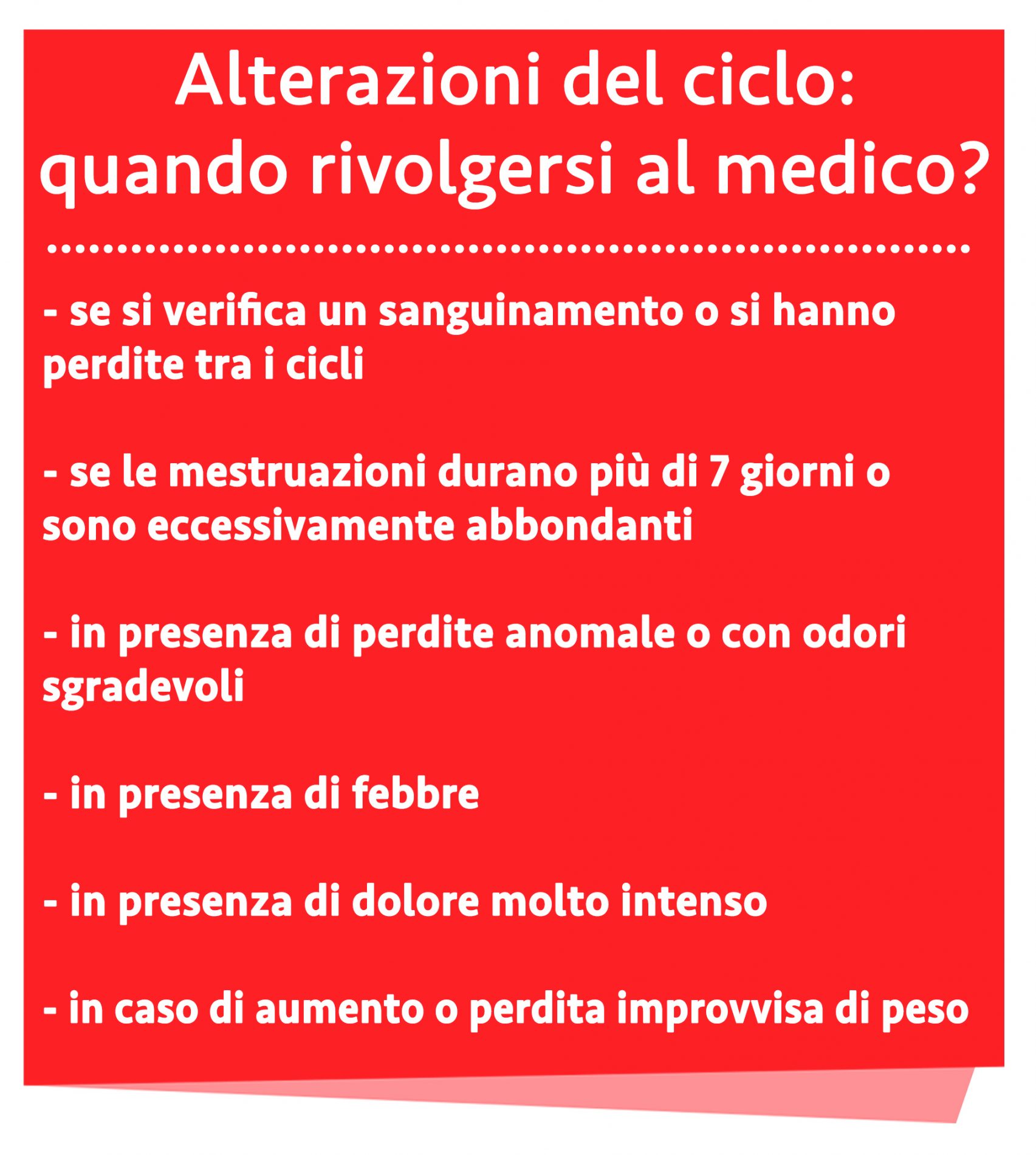alterazioni ciclo quando rivolgersi al medico