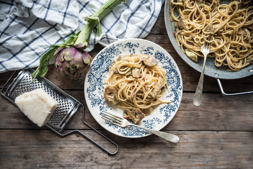 carbonara light di carciofi