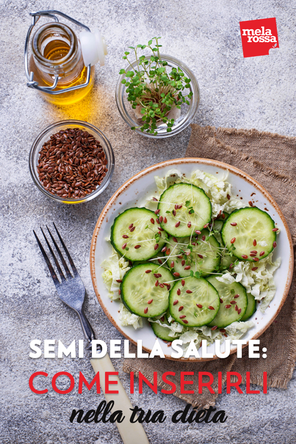 I semi della salute (soia, sesamo, chia, lino e zucca) sono minuscoli e sani, ma attenzione alle calorie! I semi vanno di moda, in cucina possono essere usati in mille modi – nelle insalate, nello yogurt, nelle zuppe – e vantano proprietà nutritive eccellenti perché sono dei concentrati di principi nutritivi (grassi buoni, proteine, sali minerali e alcune vitamine). Melarossa.it #dietamelarossa