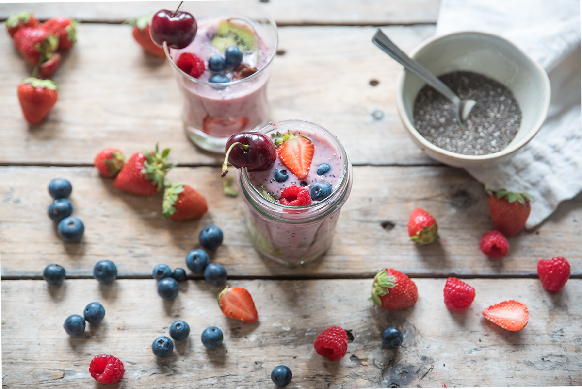 smoothie con ciliegie e semi di chia