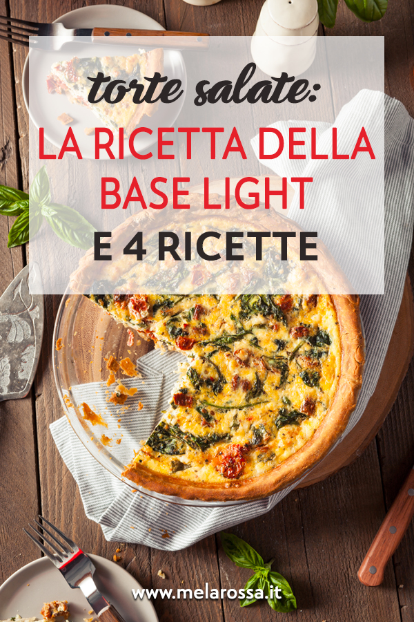 Le torte salate sono un grande classico di tutte le stagioni. E’ un piatto unico perfetto da consumare con un’insalata se sei a dieta e hai poco tempo per cucinare. Inoltre, preparare le torte salate (o rustiche) è molto facile e veloce per chi ha poco tempo. Le torte salate piacciono a tutti. Infatti, il gusto è assicurato, la praticità anche e per quanto riguarda le calorie, basta scegliere gli ingredienti giusti per il ripieno. Melarossa.it #dietamelarossa