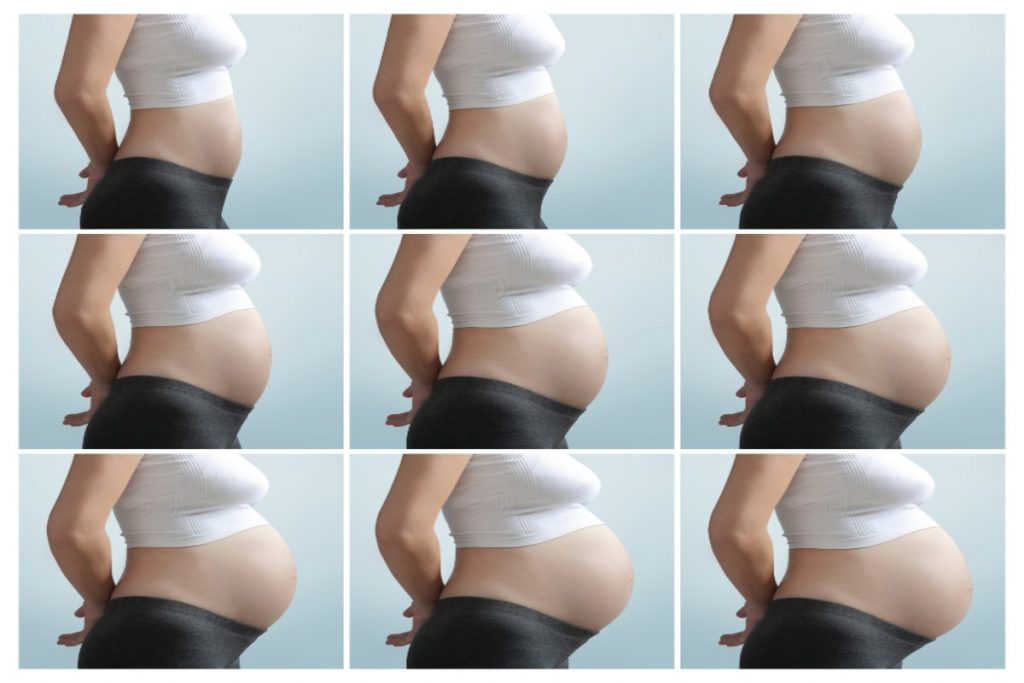 modifiche del corpo materno: aumento del peso e pancia che cresce