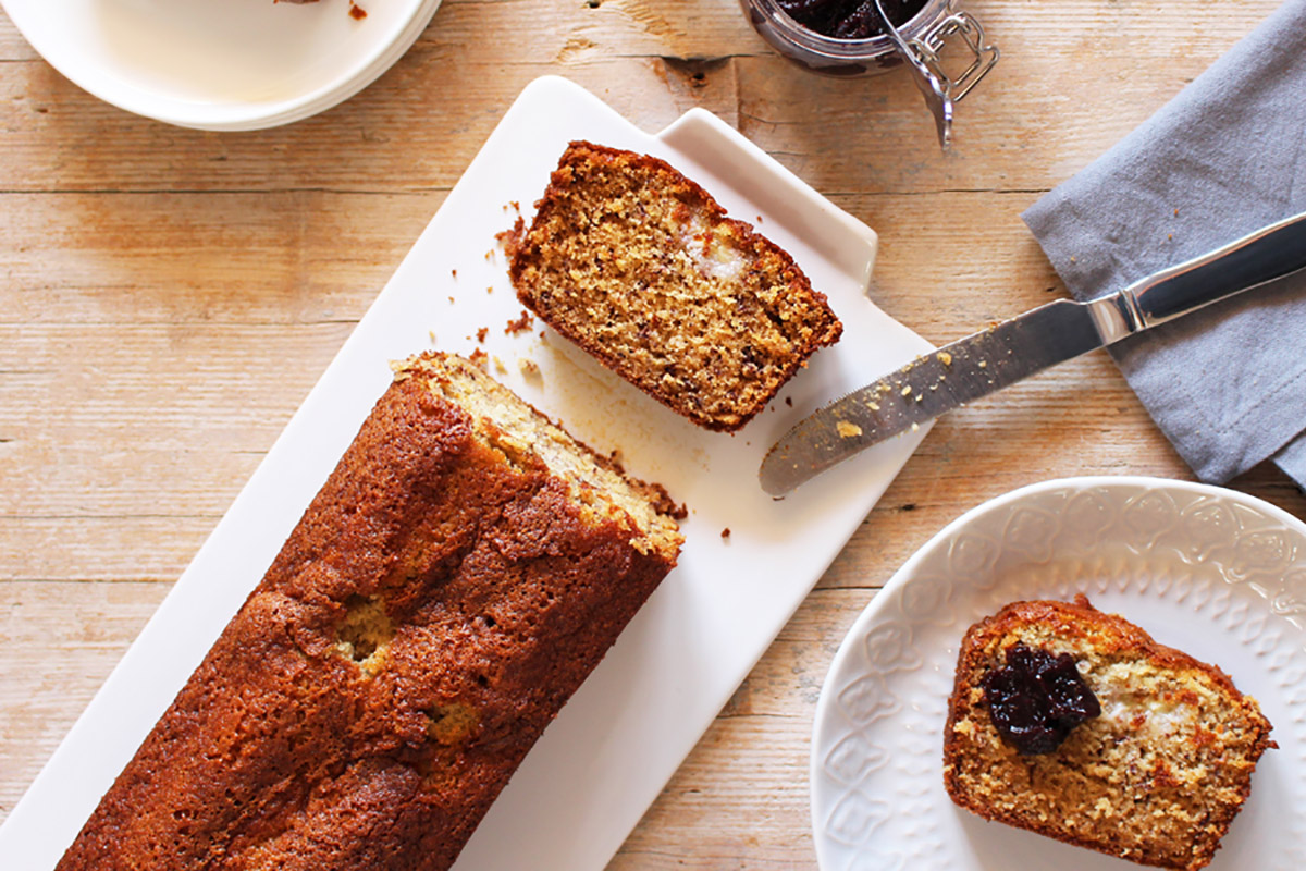 ricette con banane: banana bread senza glutine e lattosio