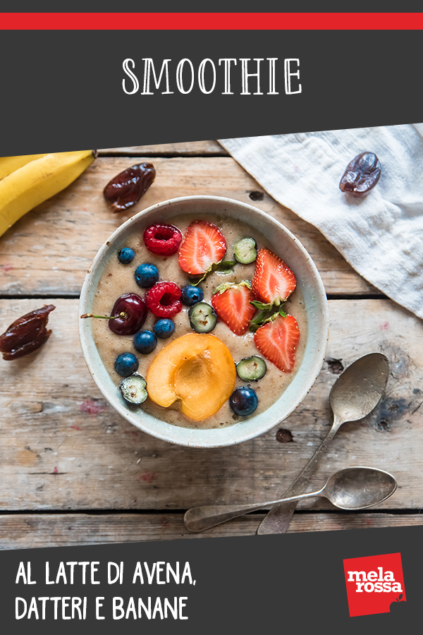 smoothie al latte di avena, banane e datteri
