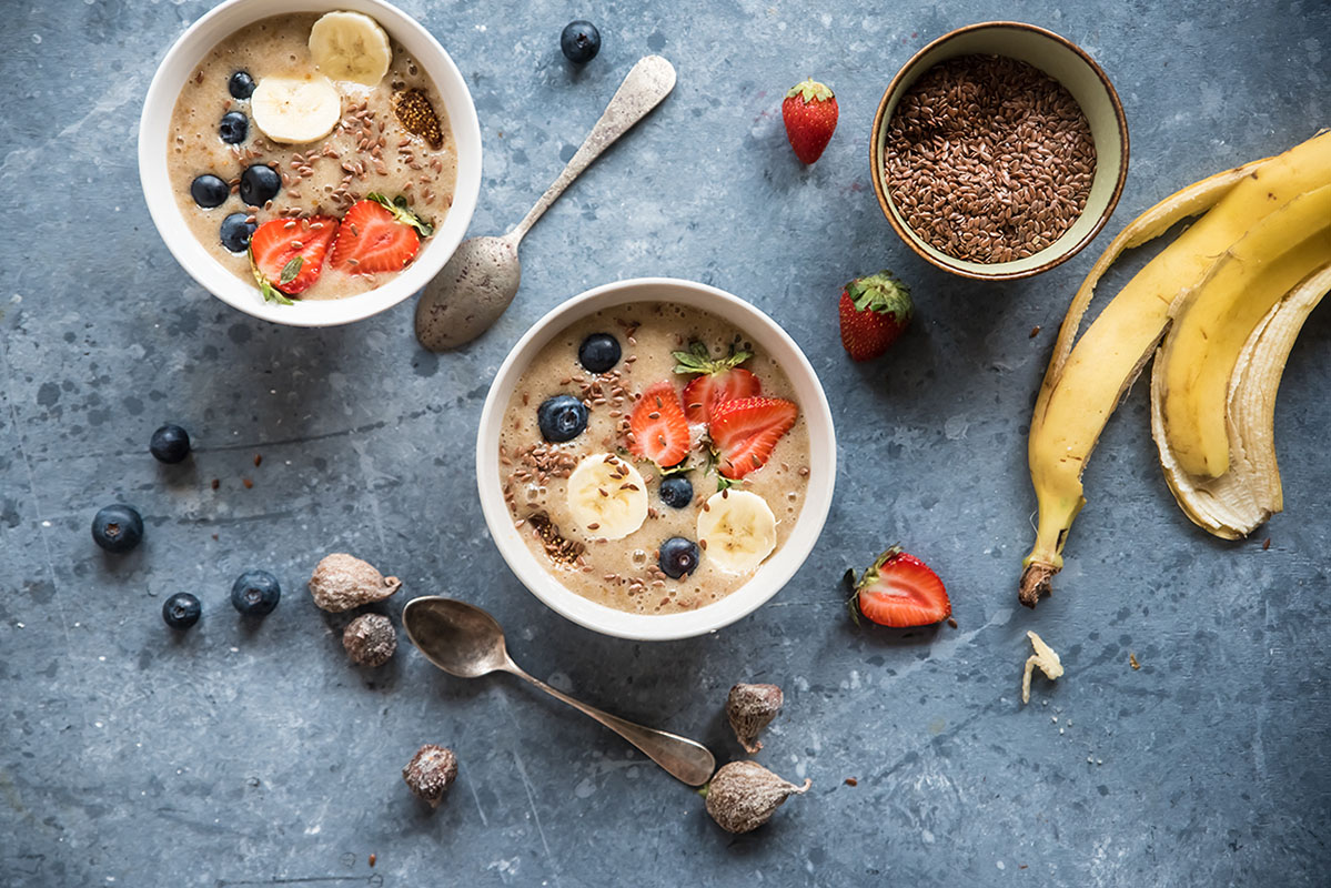 smoothie alla banana con latte di anacardi