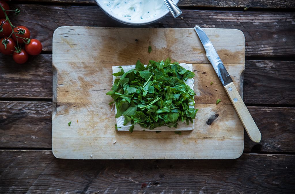 spiedini tartine miste rucola