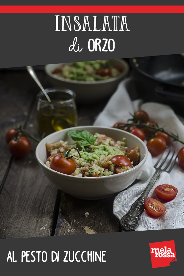 Insalata di orzo al pesto di zucchine