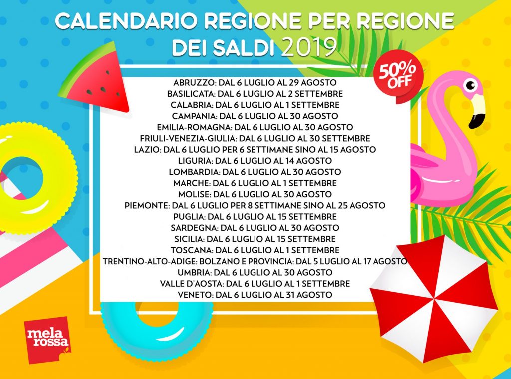 Saldi estivi calendario