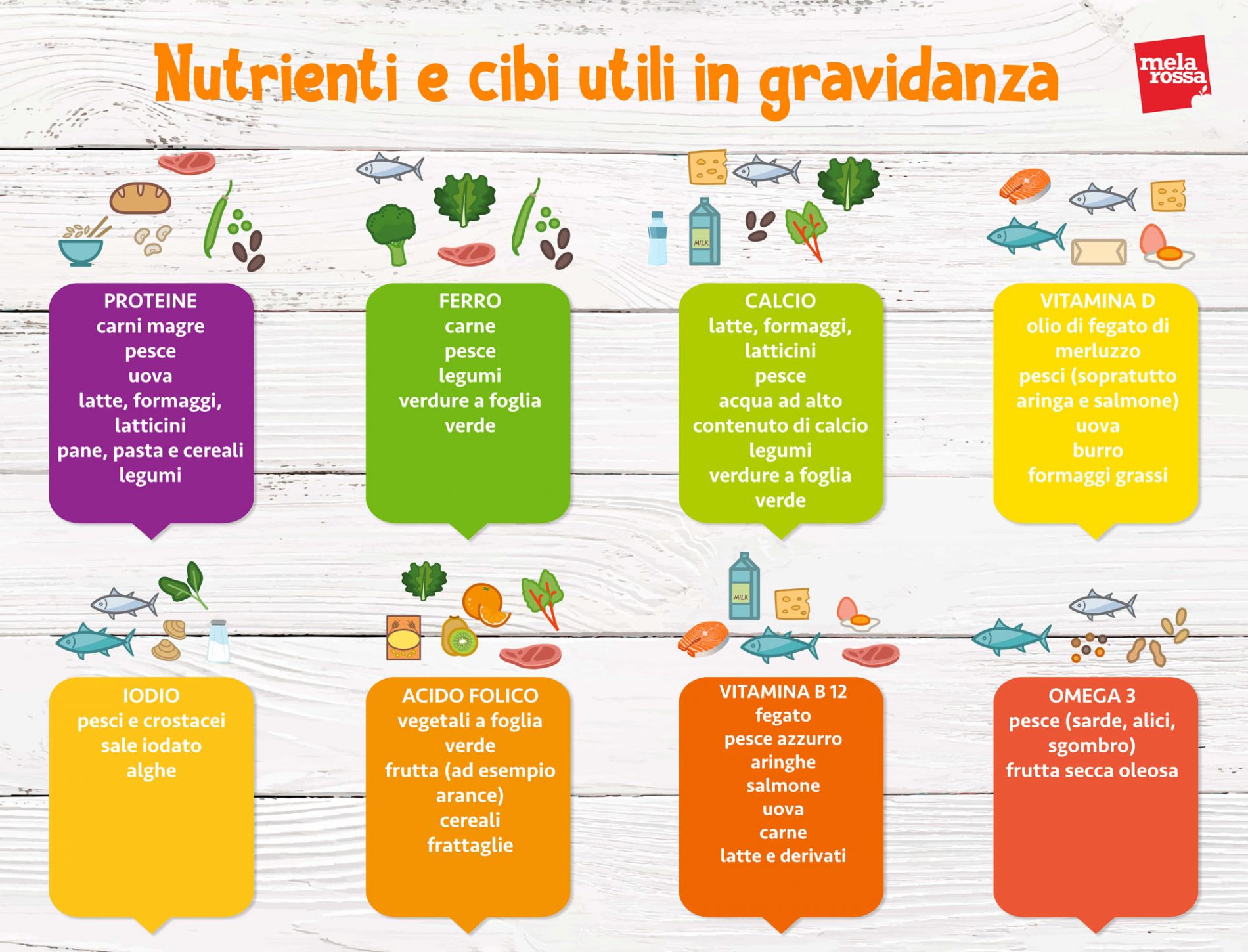 dieta in gravidanza: tabella nutrienti e cibi utili