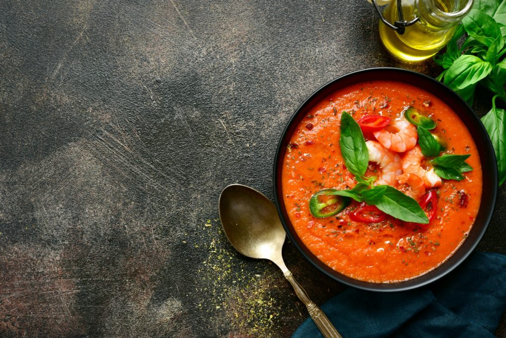 gazpacho con gamberi