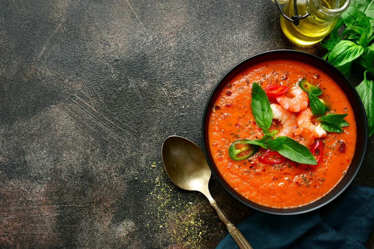 gazpacho con gamberi