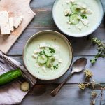 zuppa fredda di cetrioli e feta