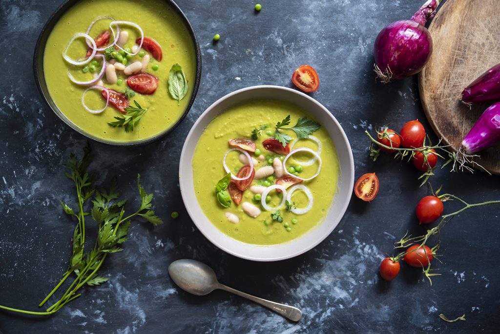 zuppa fredda piselli fagioli cannellini