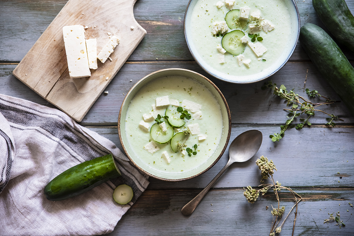 zuppa di cetrioli e feta