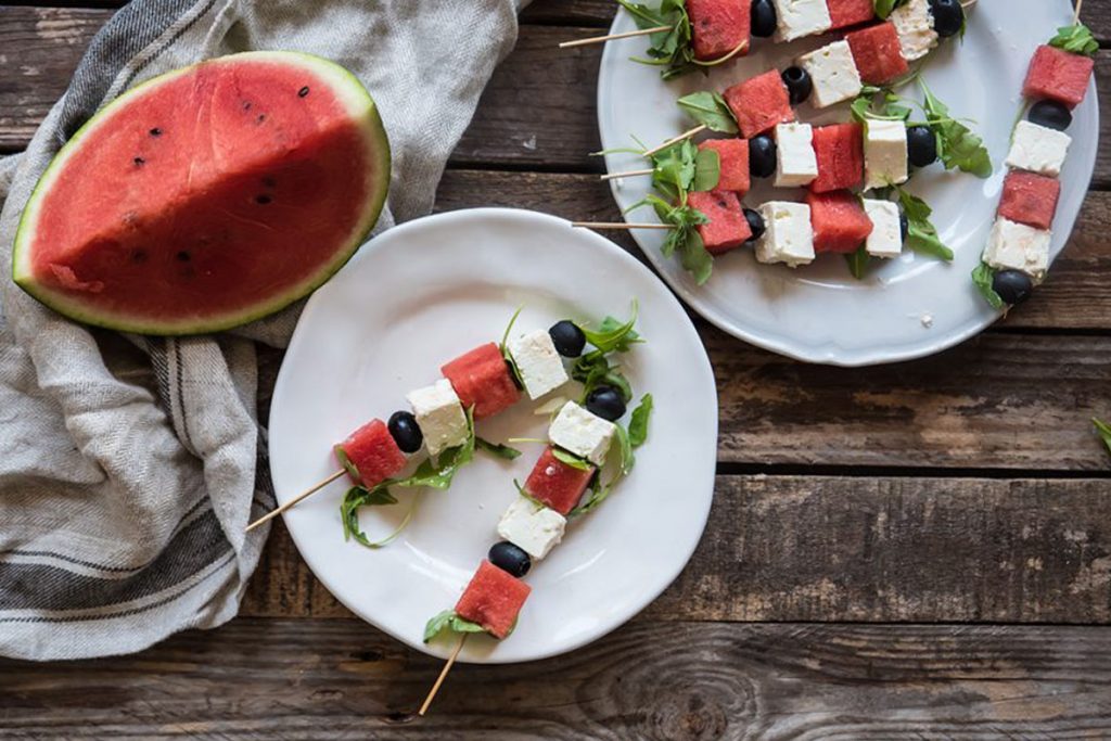 spiedini di anguria e feta