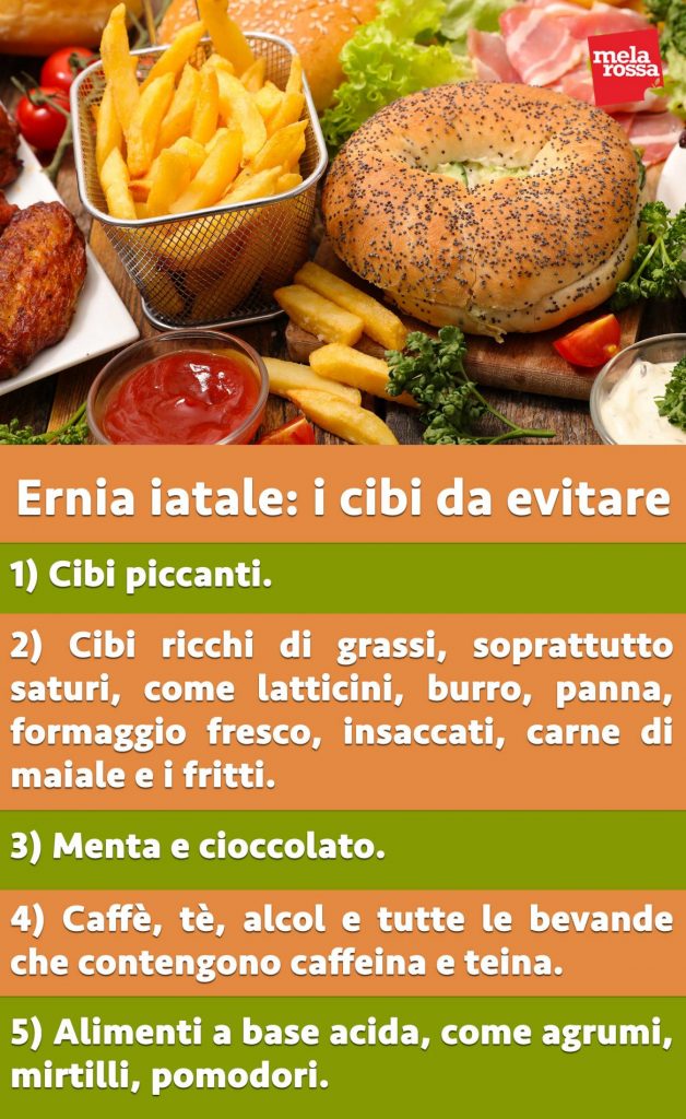 ernia iatale: cibi da evitare