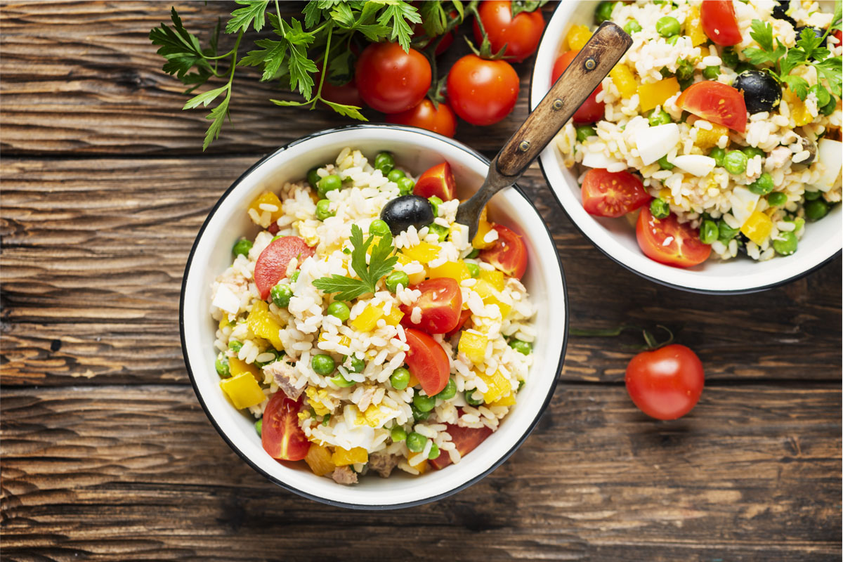 insalata di riso con verdure
