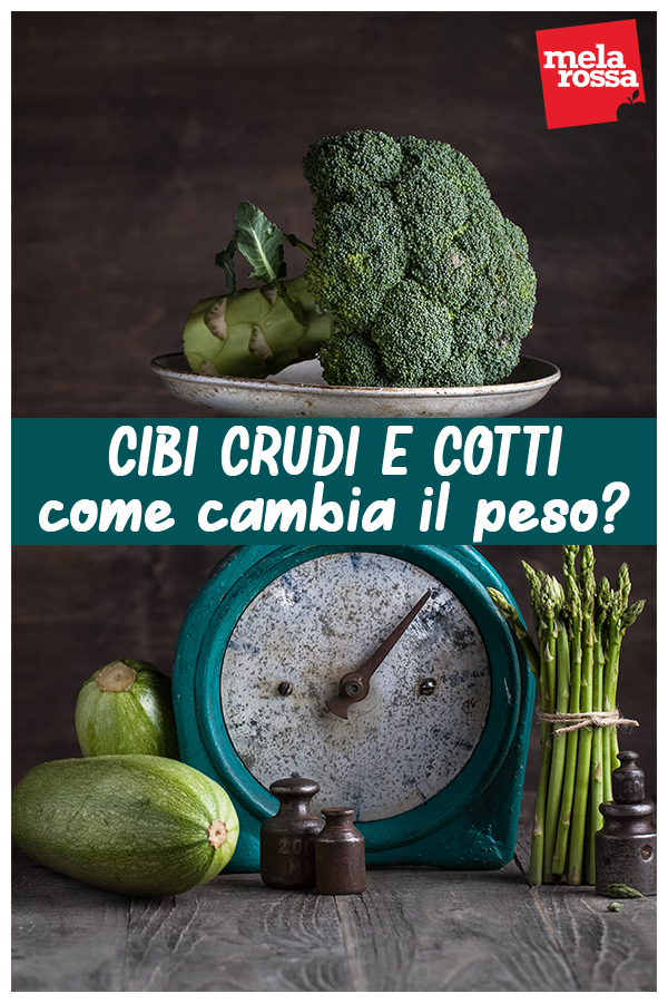 peso del cibo crudo o cotto