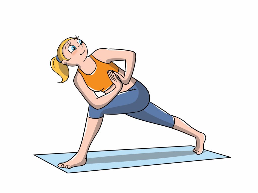 posizioni yoga livello avanzato: affondi con torsione