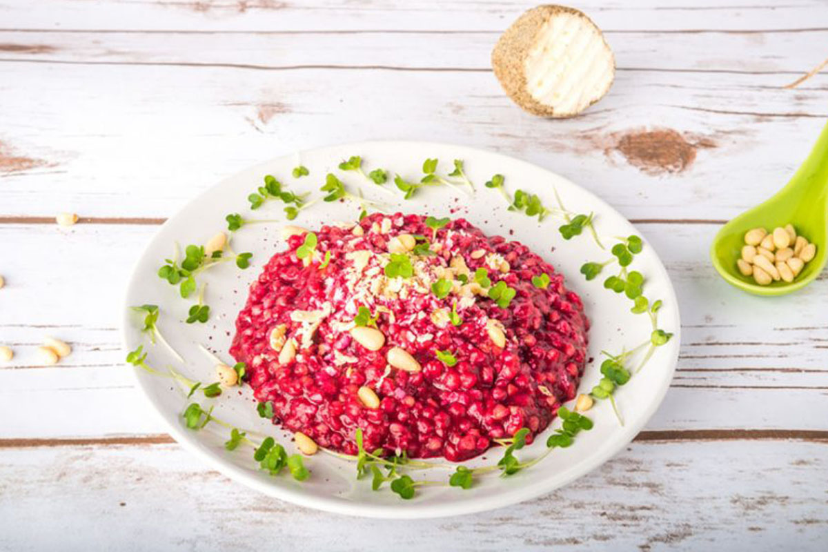 ricette con riso: risotto alla barbabietola rossa