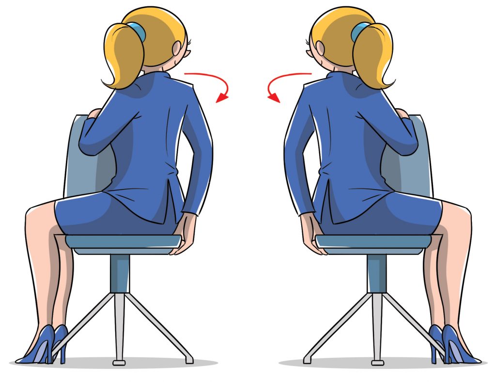 ginnastica in ufficio per allungare la schiena