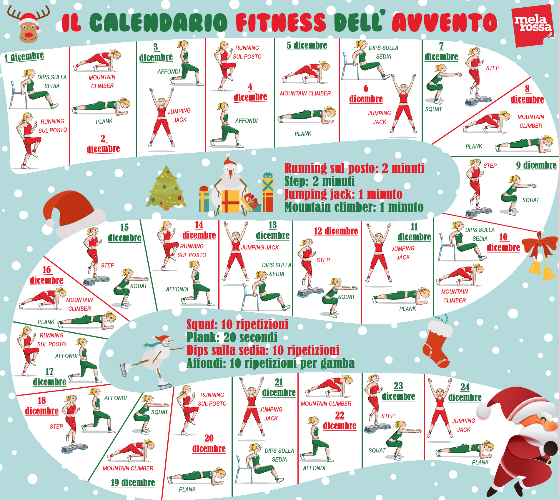calendario dell'Avvento fitness