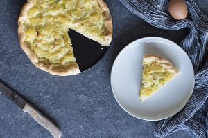 Torta salata porri e patate, la ricetta light