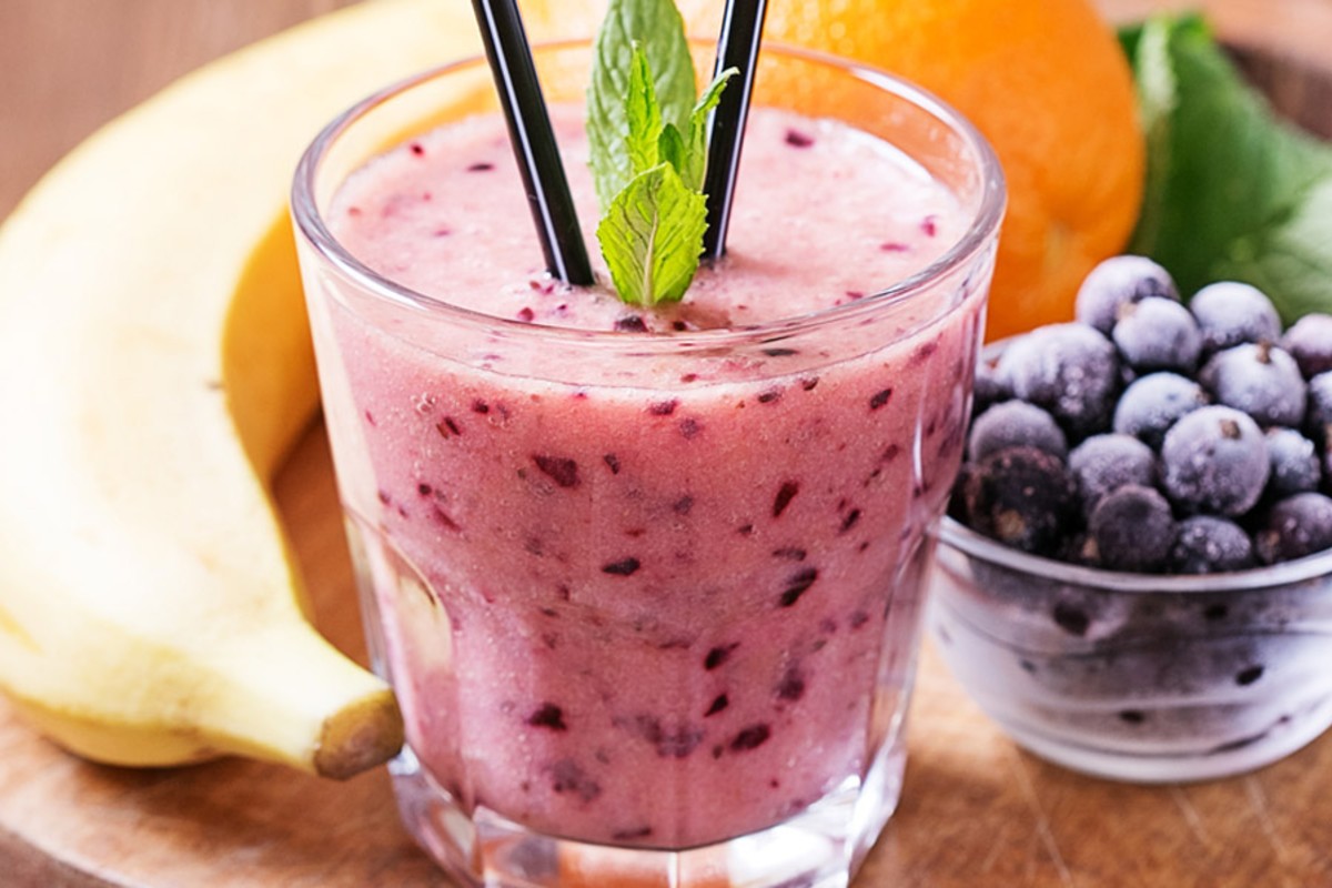 smoothie banana mirtilli