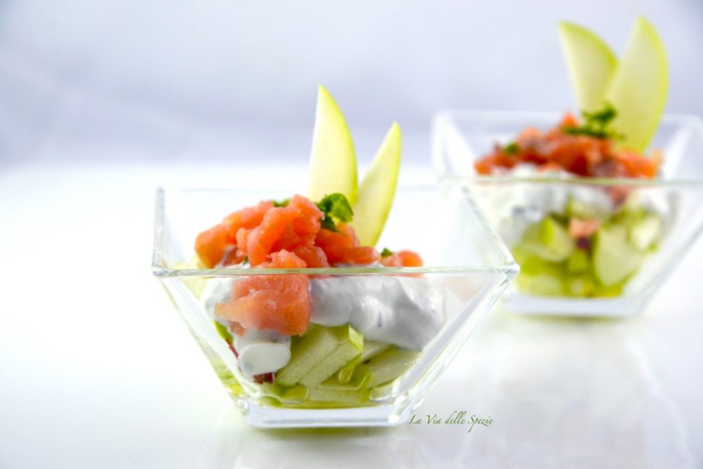 tar tar di di salmone e mela verde