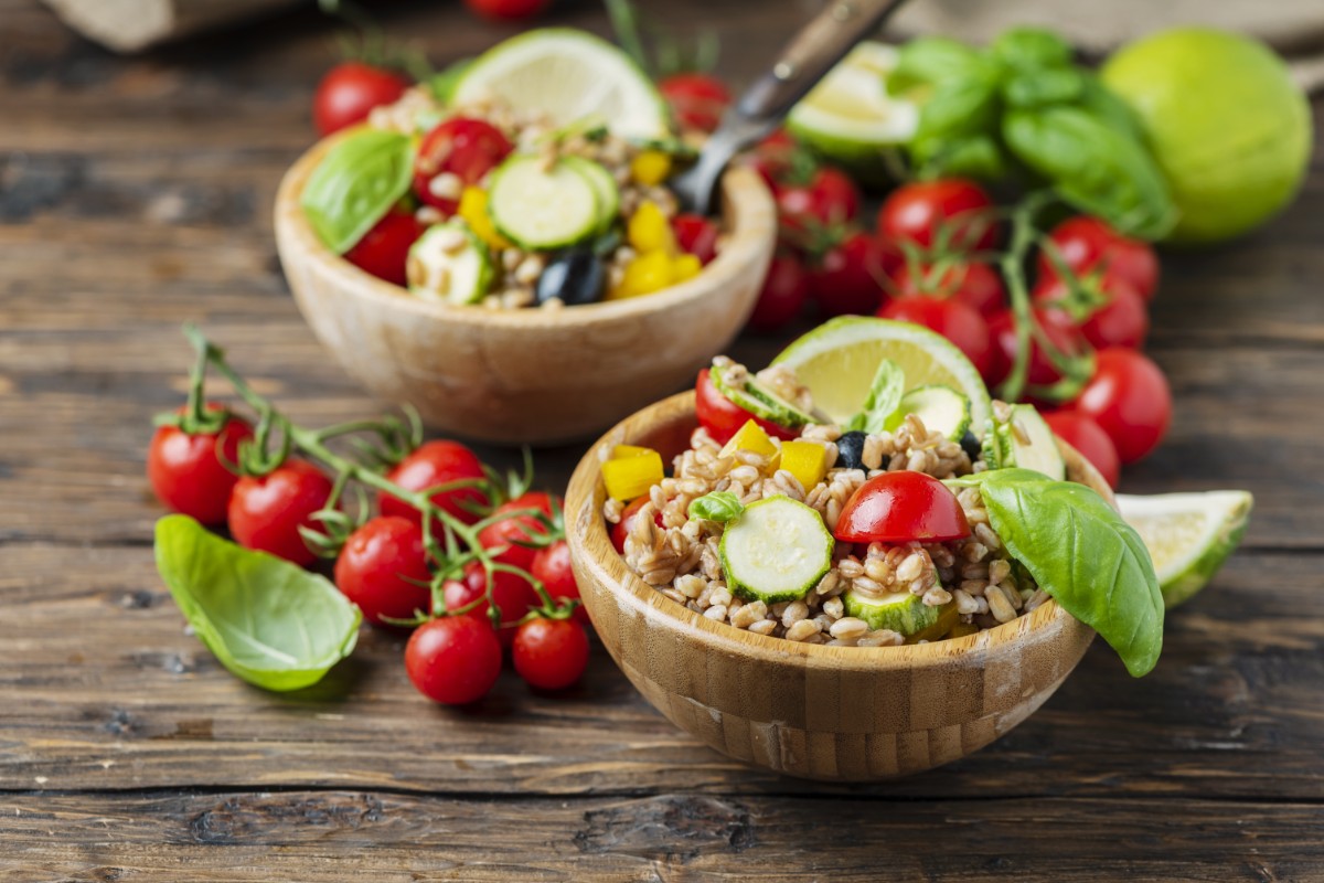 Orzo con pomodorini e olive
