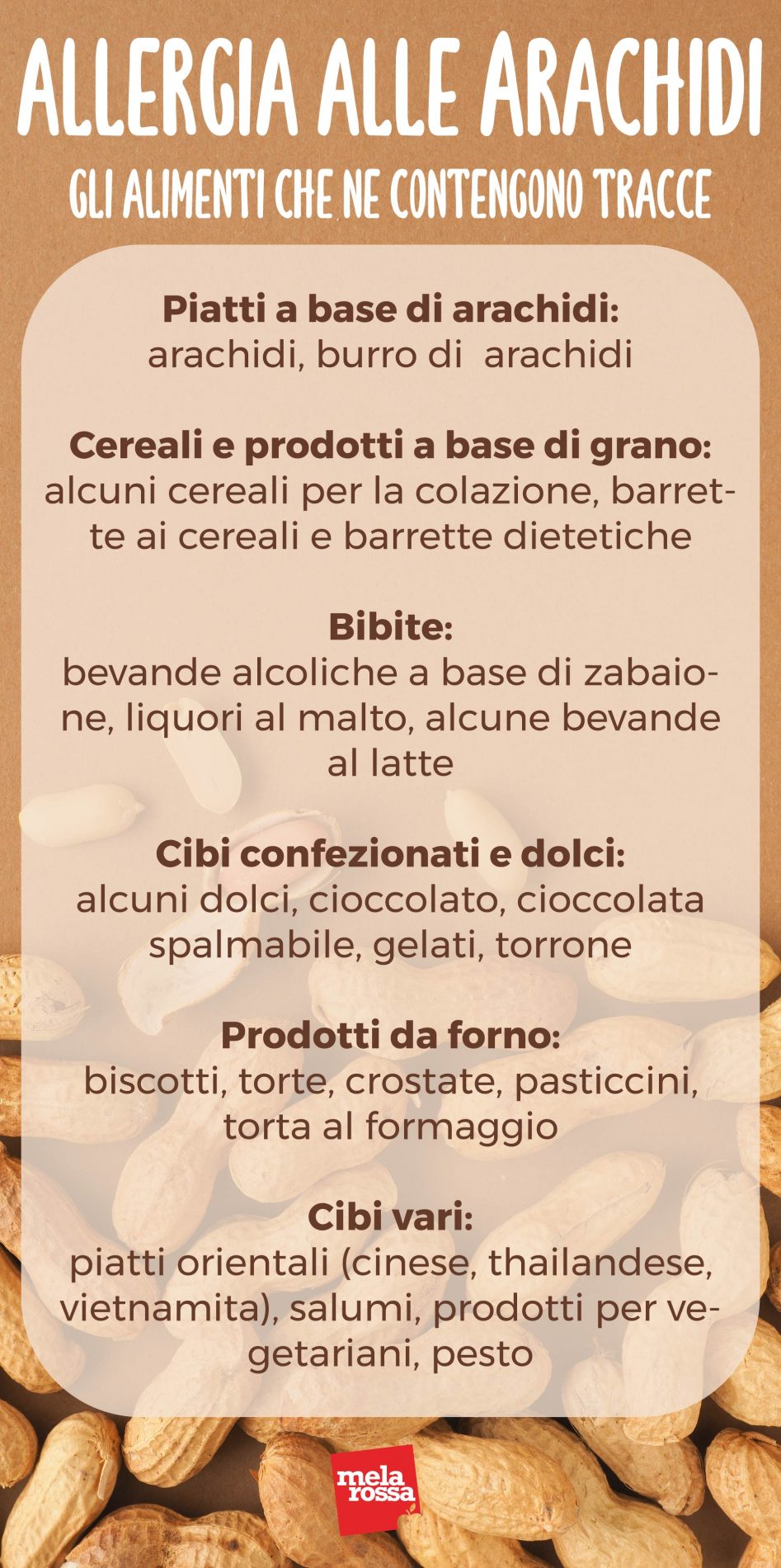 allergia alle arachidi: alimenti che ne contengono
