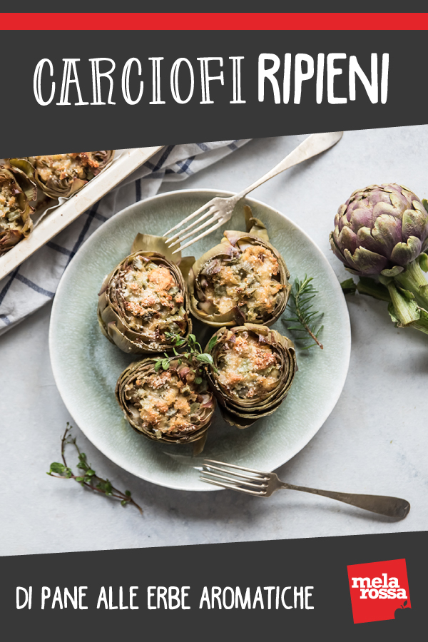 Carciofi ripieni di pane e erbe aromatiche