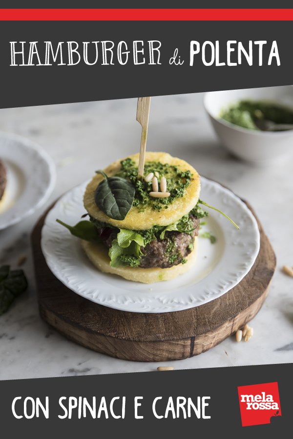 hamburger di polenta con spinaci e carne pin