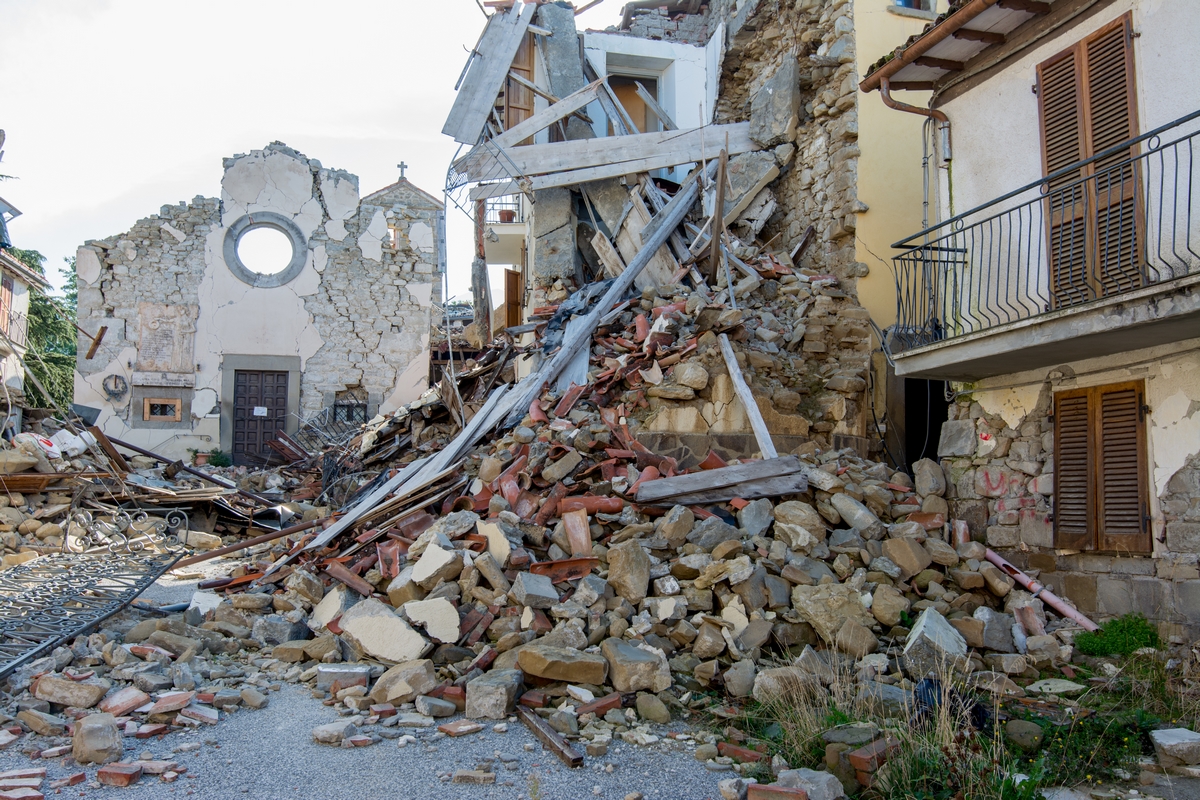 Macerie dopo un terremoto