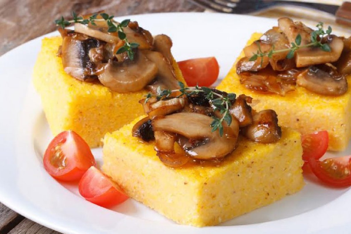 crostini polenta funghi e tartufo 