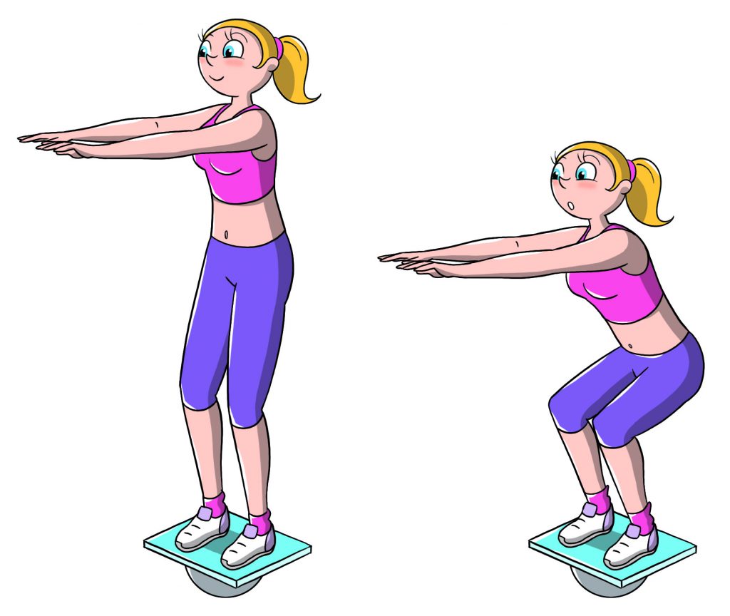 tavola propriocettiva: squat