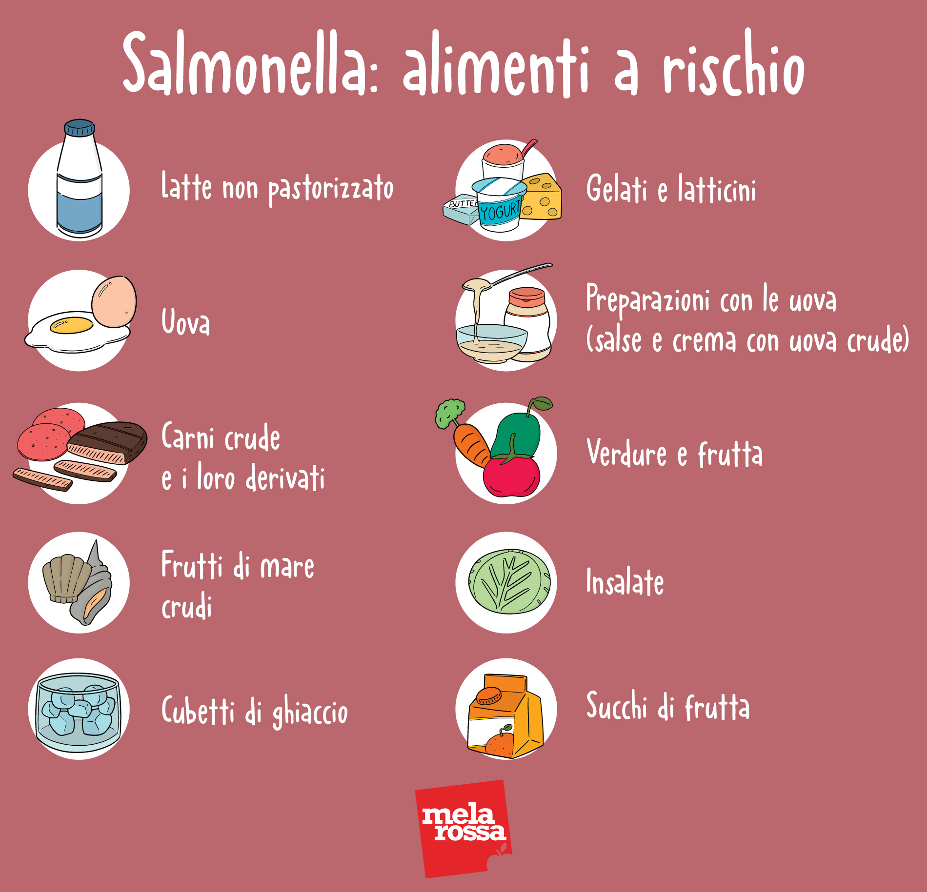salmonella: alimenti a rischio