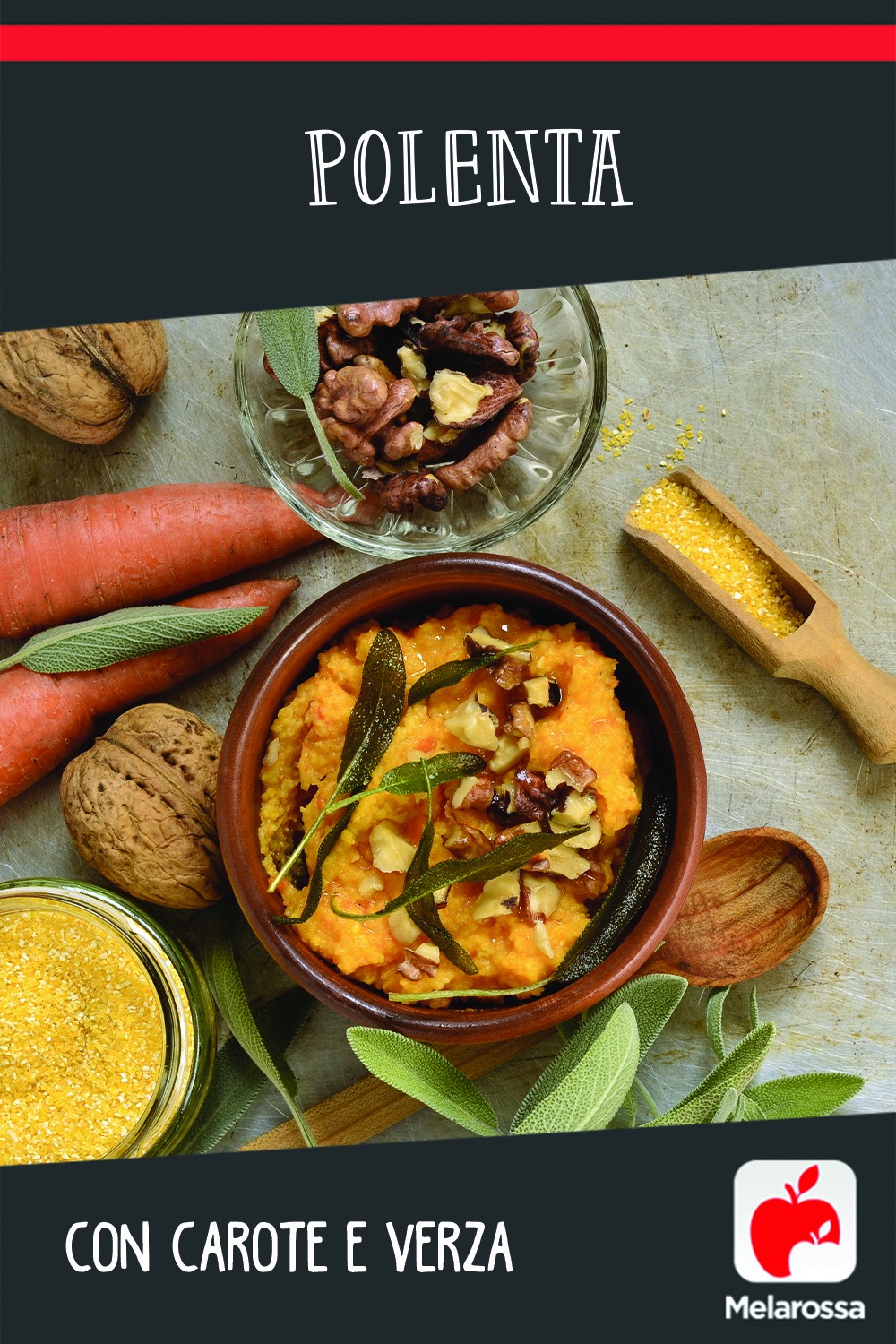 Polenta con carote e verza
