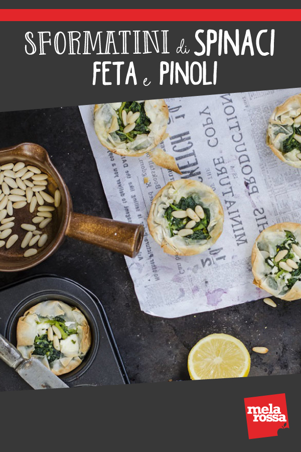 sformatini di spinaci, feta e pinoli