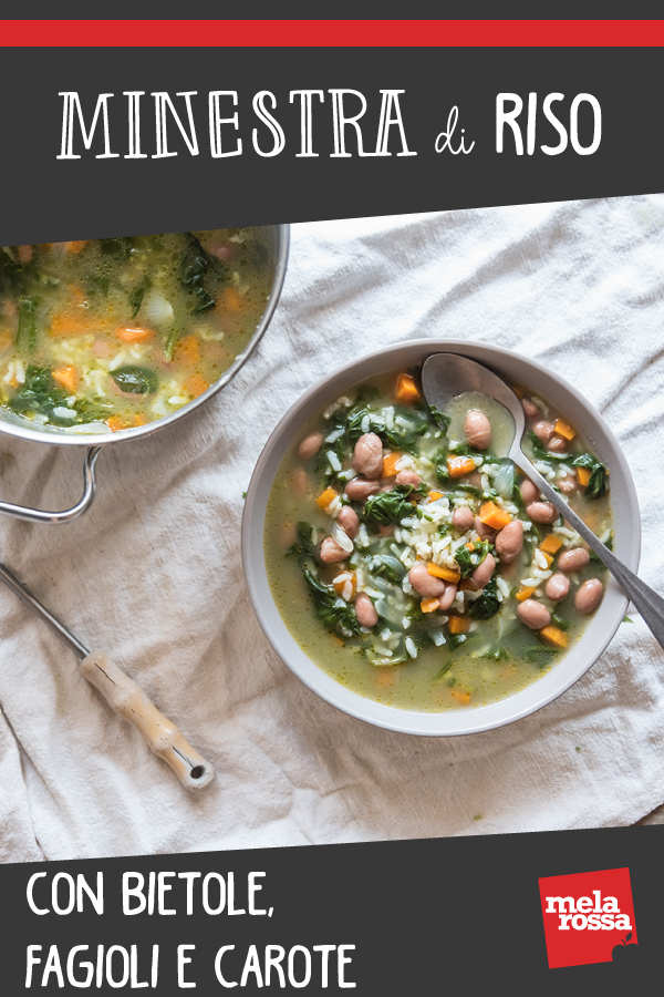 minestra di riso con bietola, fagioli e carote