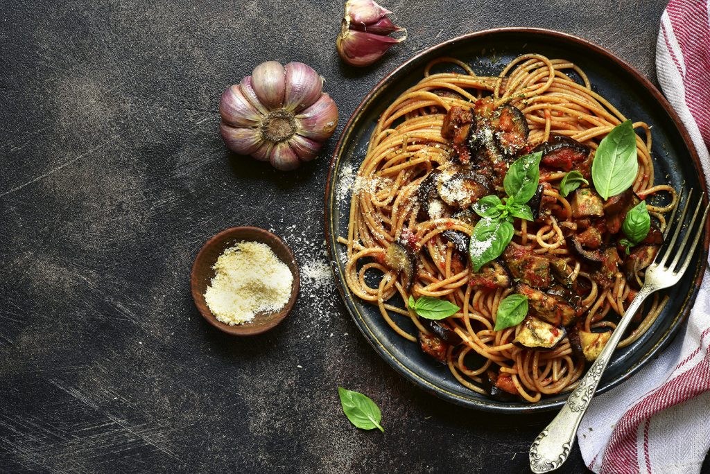 pasta alla Norma con pomodori e tofu