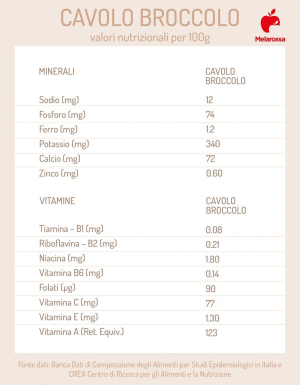 Broccoli proprietà nutrizionali, benefici e le ricette per gustarli Melarossa