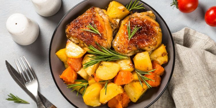 pollo al forno con patate