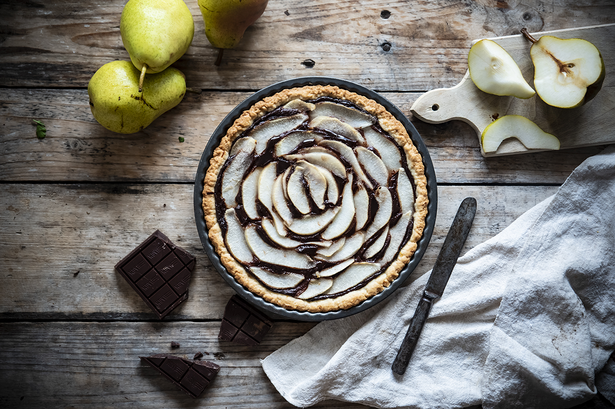 Ricette con cioccolato: crostata di pere e cioccolato