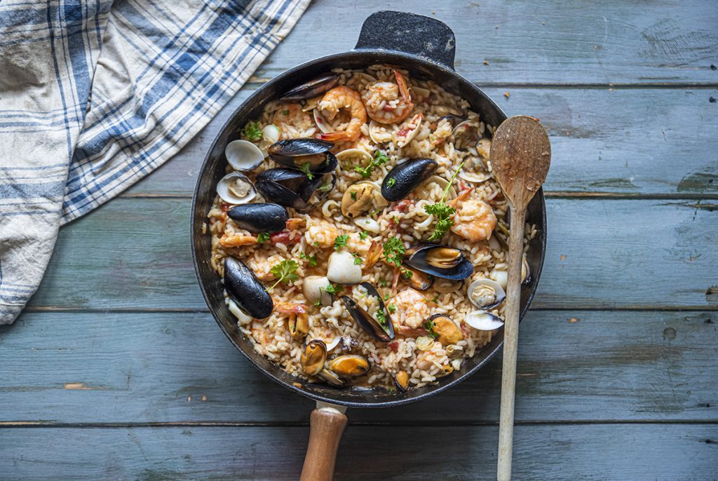 risotto alla pescatora prezzemolo