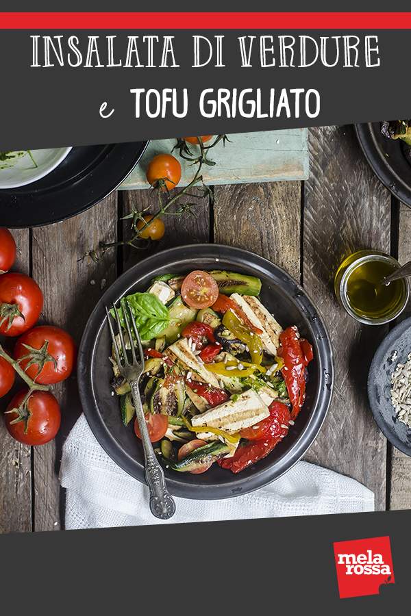 Insalata di verdure e tofu grigliato